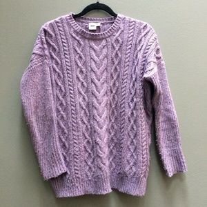 ASOS Lilac Chunky Cable Knit Drop Shoulder Sweater
